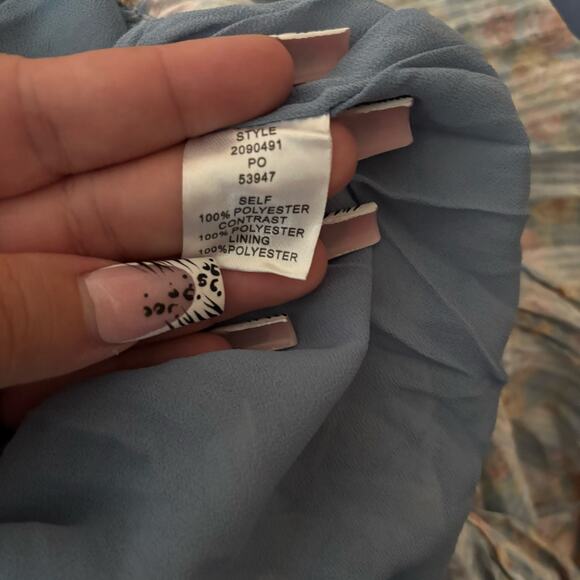 Anthropologie Current Air Los Angeles crinkle ruffle puff sleeve dress L large - Picture 7 of 13